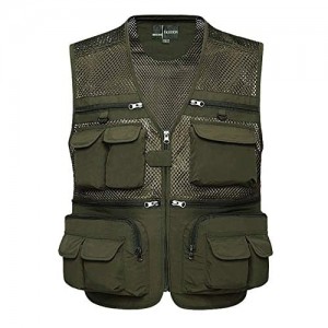 Z&A Mens Summer Casual Outdoor Work Safari Fishing Travel Photo Vest with Pockets (XX-Large  02 Army Green)