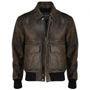 A-2 Aviator jacket Cowhide Leather Bomber Aviator Flight Jacket - Aviator Brown Leather Jacket Men