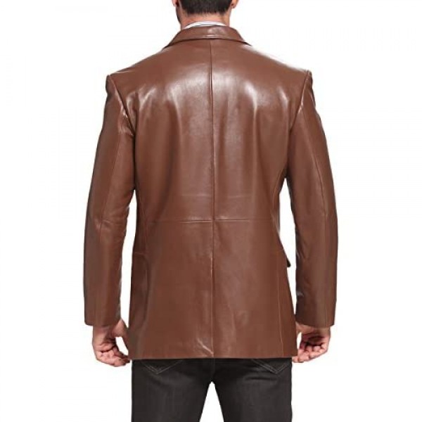BGSD Men's Richard Classic Leather Blazer Lambskin Sport Coat Jacket (Regular Big & Tall and Short)