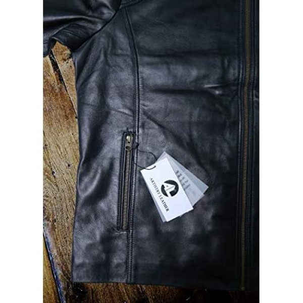 Black Casual Real Leather Jacket for Mens | Genuine Lambskin Motorcycle Biker Jackets
