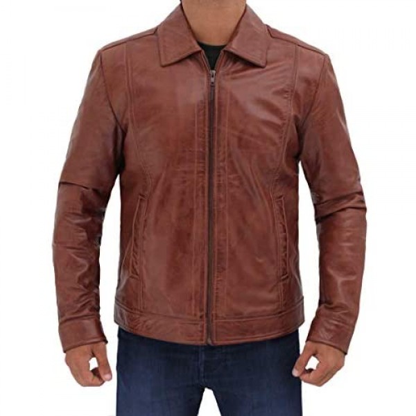 Brown Leather Jacket Men - Black Real Lambskin Mens Leather Jacket