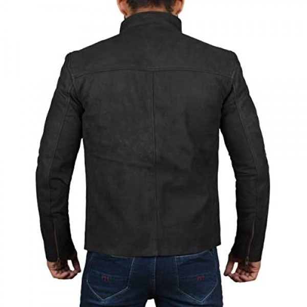 Brown Suede Jacket Men - Black Real Lambskin Leather Jacket for Men