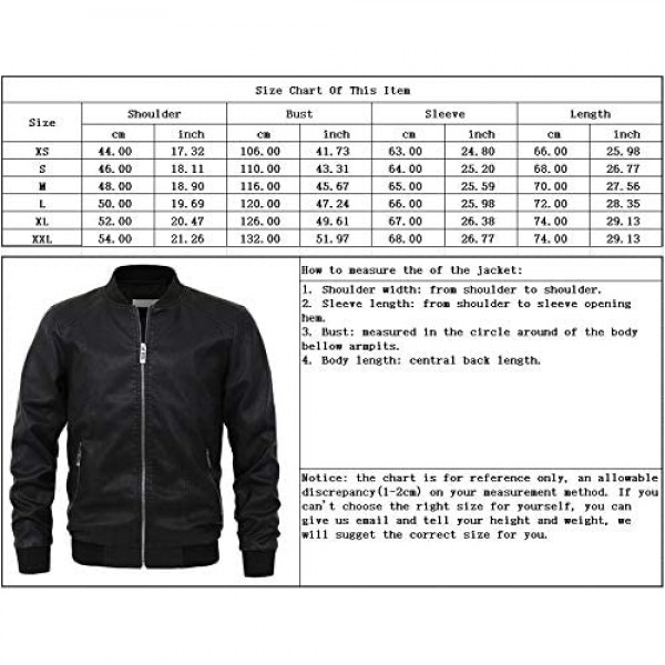 chouyatou Men's Essential Sports Zip Lightweight Pu Leather Varsity Bomber Jacket