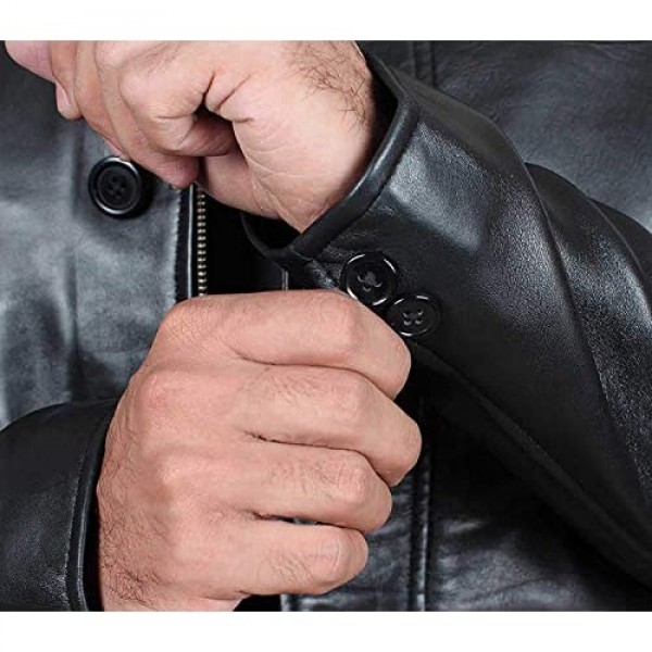 Decrum Mens Winter Leather Car Coat - 3/4 Length - 100% Real Leather