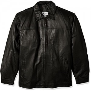 Excelled Men's Big and Tall New Zealand Lambskin Leather Classic Open Bottom Jacket