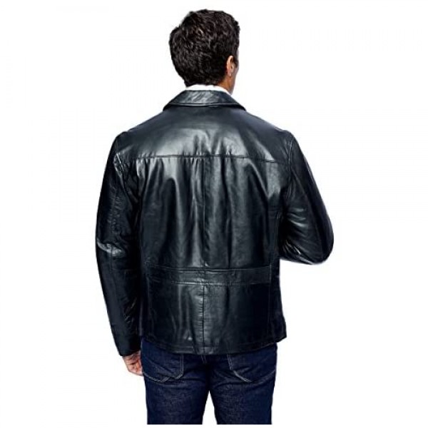 Excelled Men's New Zealand Lambskin Leather Classic Open Bottom Jacket