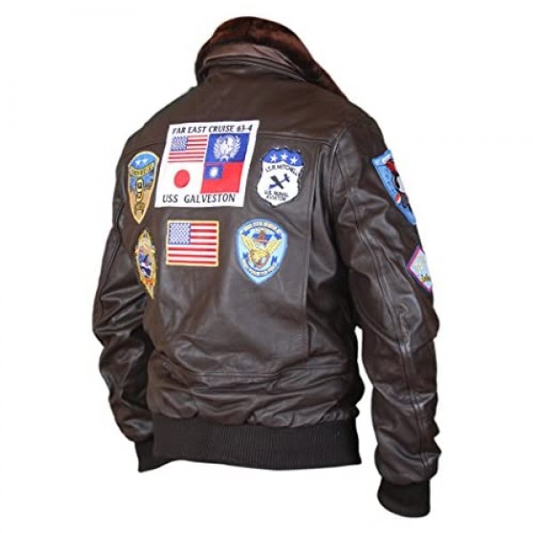 F&H Men's Top Gun Pete Maverick Tom Cruise Flight Bomber Jacket