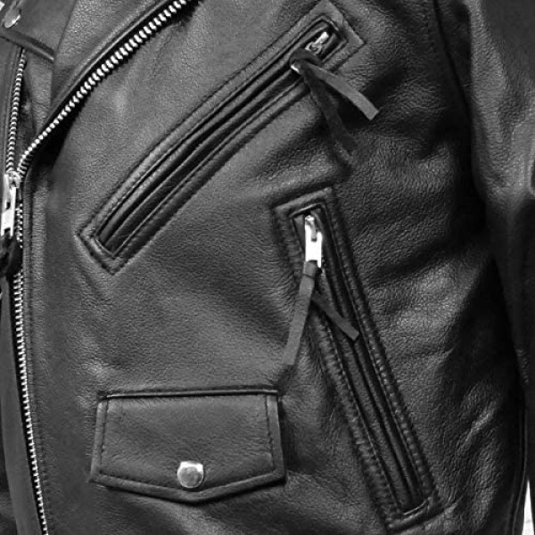 First Mfg Co Men's Leather Motorcycle Jacket (Black 3X-Large)