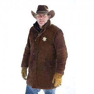 Laverapelle Men's Genuine Cow Suede Leather Coat (Brown  Officer Coat) - 1502774