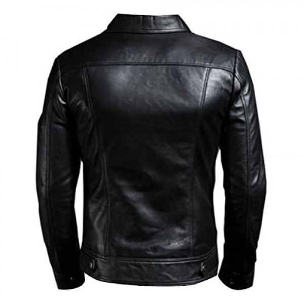 Laverapelle Men's Genuine Lambskin Leather Jacket (Black Biker Jacket) - 1501200