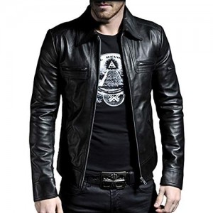 Laverapelle Men's Genuine Lambskin Leather Jacket (Black  Biker Jacket) - 1501200