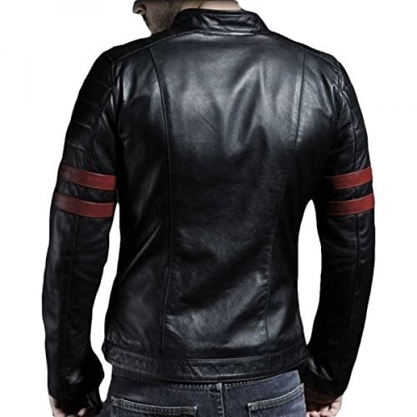 Laverapelle Men's Genuine Lambskin Leather Jacket (Black Biker Jacket) - 1501535