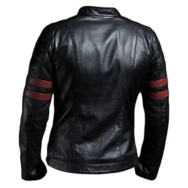 Laverapelle Men's Genuine Lambskin Leather Jacket (Black Biker Jacket) - 1501535