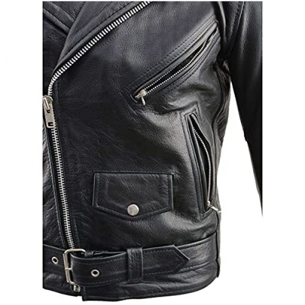 Milwaukee Leather Men's Classic Police Style M/C Jacket - Lkm1781-Black