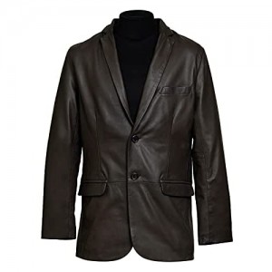 Pure Leather Blazer for Men Brown Real Lambskin Coat – Casual Sports Hides Winter Jackets Event Overcoat