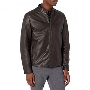 Theory mens Moore Full Zip Basic Leather Jacket