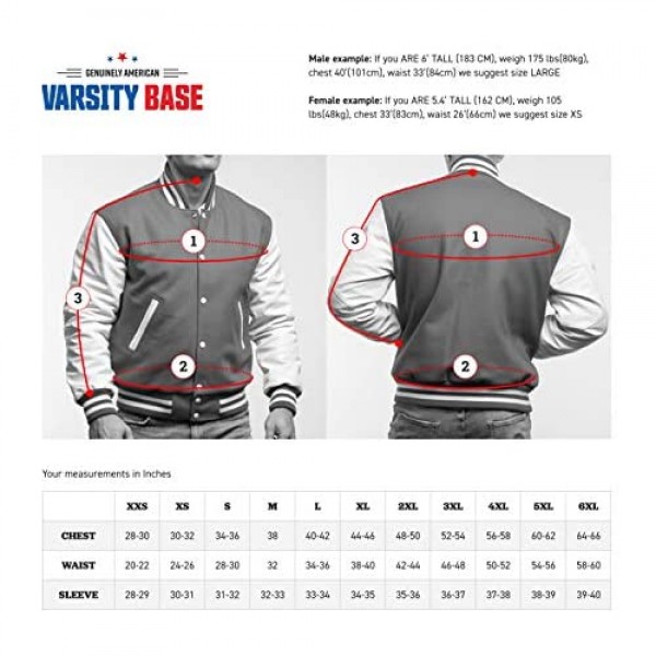 Varsity Base Letterman Jacket (16 Color Options) - S to 5XL