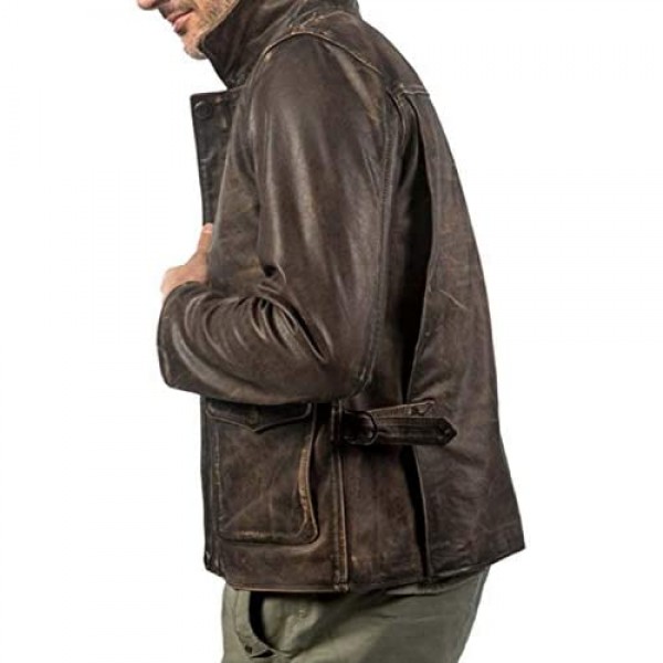 Vintage Brown Indiana Jones Raiders of The Lost Ark distressed Leather Jacket Harrison Ford American Bomber Leather Coat