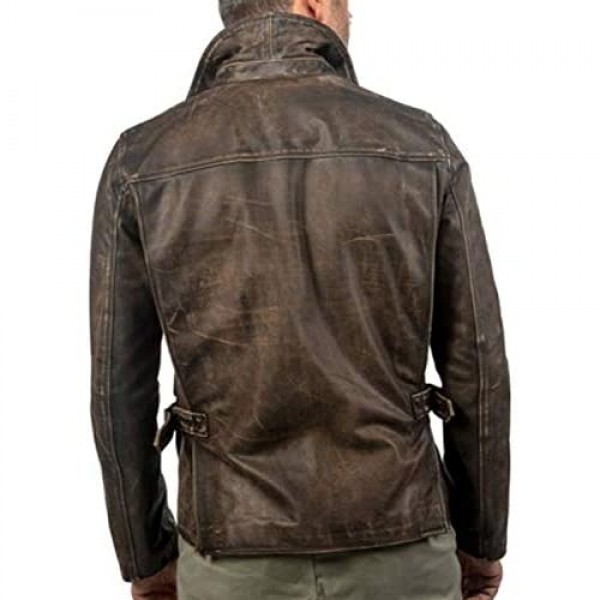 Vintage Brown Indiana Jones Raiders of The Lost Ark distressed Leather Jacket Harrison Ford American Bomber Leather Coat