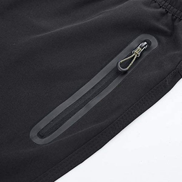 BIYLACLESEN Men's Running Pants Lightweight Quick Dry Hiking Jogger Sweatpants Zipper Pockets