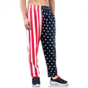 Bopika Men ‘s Beach Pants American Flag Pants Men’s Sport Sweatpants Baggy Pants
