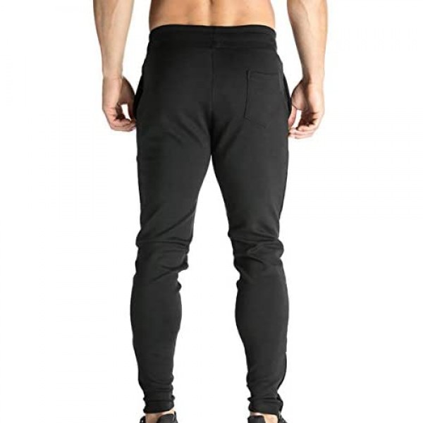 BROKIG Mens Zip Joggers Pants - Casual Gym Workout Track Pants Comfortable Slim Fit Tapered Sweatpants with Pockets