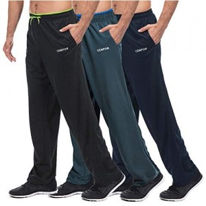 CENFOR Men's Sweatpants with Pockets Open Bottom Workout Pants  for Athletic  Jogging  Training  Casual