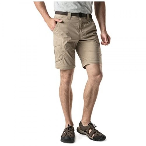 CQR Men's Convertible Cargo Pants Water Repellent Hiking Pants Zip Off Lightweight Stretch UPF 50+ Work Outdoor Pants