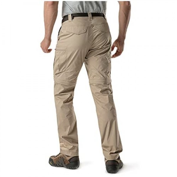 CQR Men's Convertible Cargo Pants Water Repellent Hiking Pants Zip Off Lightweight Stretch UPF 50+ Work Outdoor Pants