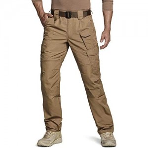 CQR Men's Tactical Pants  Water Repellent Ripstop Cargo Pants  Lightweight EDC Hiking Work Pants  Outdoor Apparel