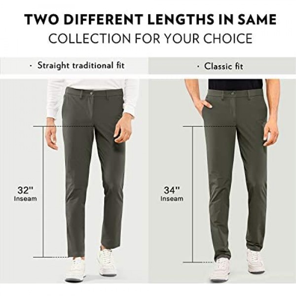 CRZ YOGA Men's Skinny Travel Pants Stretch Quick Dry Thick Golf Work Pant with Pockets - 32 inches