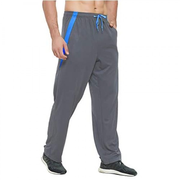 E-SURPA Men's Athletic Pant with Pockets Open Bottom Sweatpants for Men Workout Exercise Running