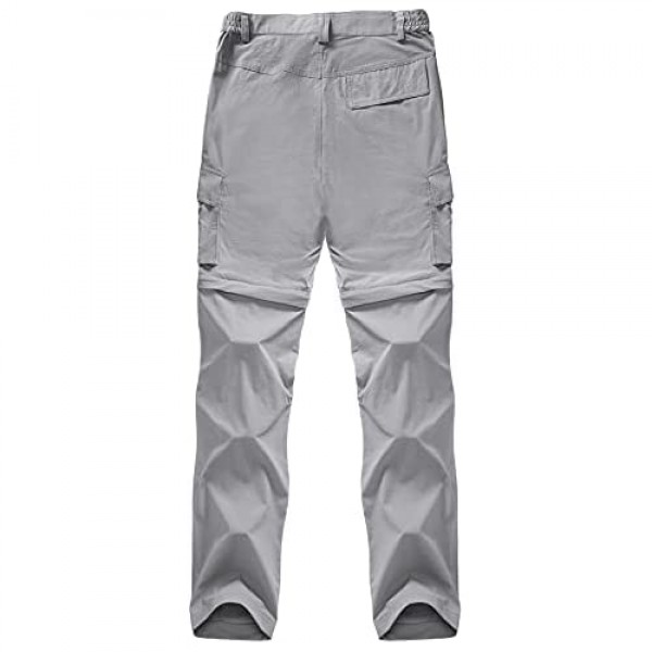 GEEK LIGHTING Men's Hiking Pants Convertible Quick Dry Lightweight Waterproof Zip Off Legs Outdoor Mountain Pants