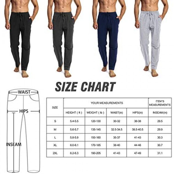 HARTPOR Men's Joggers Sweatpants Athletic Yoga Pants Casual Loose Fit Running Sweat Pants with Pockets Straight Leg