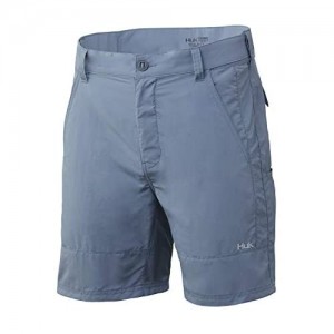 Huk Men's Standard Rogue 18" Quick-Drying Performance Fishing Shorts  Silver Blue  Large
