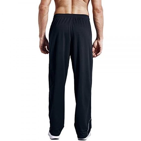 LUWELL PRO Men's Sweatpants with Pockets Open Bottom Athletic Pants for Jogging Workout Gym Running Training