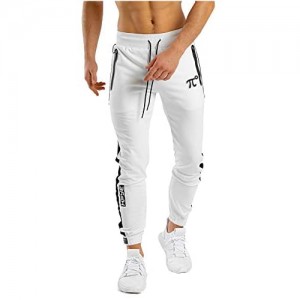 PIDOGYM Men's Athletic Running Sport Jogger Pants Slim Striped Workout Casual Joggers Tapered Sweatpants