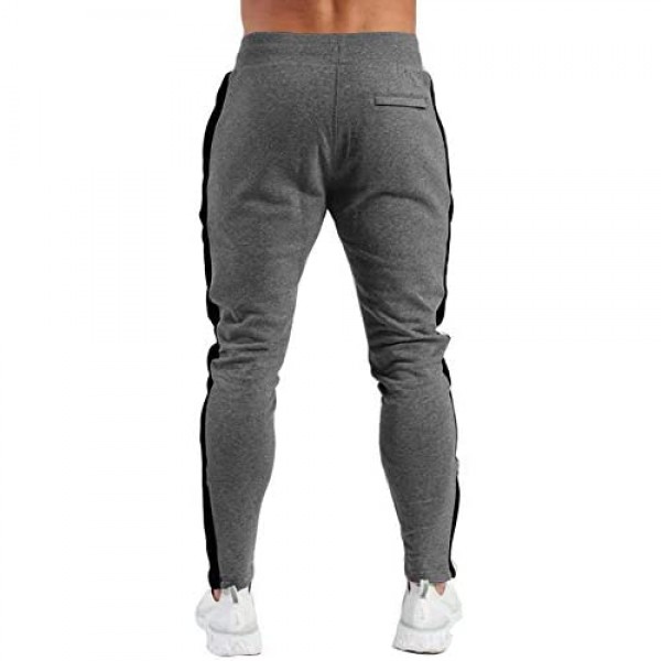 PIDOGYM Men's Track Pants Slim Fit Athletic Sweatpants Joggers with Zipper Pockets