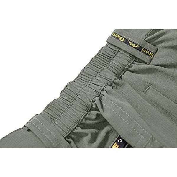 TBMPOY Men's Outdoor Quick-Dry Lightweight Waterproof Hiking Mountain Pants with Belt