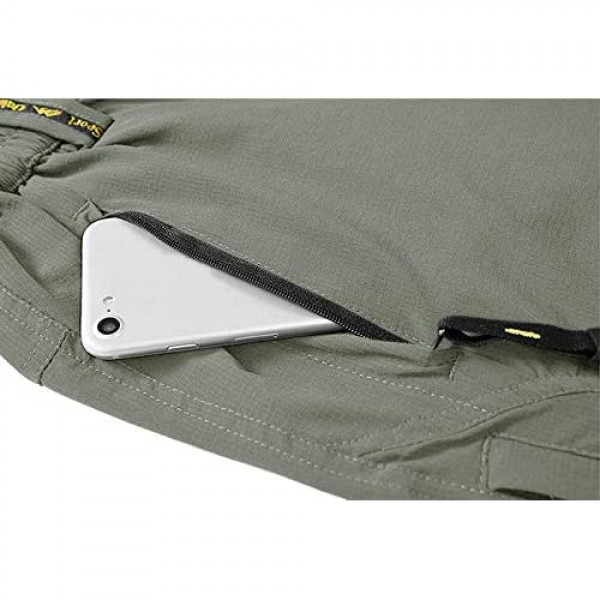 TBMPOY Men's Outdoor Quick-Dry Lightweight Waterproof Hiking Mountain Pants with Belt