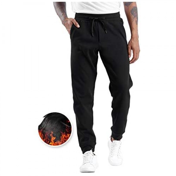 THE GYM PEOPLE Men's Fleece Joggers Pants with Deep Pockets Athletic Loose-fit Sweatpants for Workout Running Training