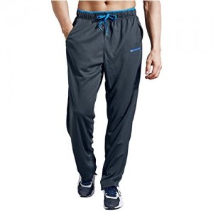 ZENGVEE Men's Sweatpants with Zipper Pockets Open Bottom Athletic Pants for Jogging  Workout  Gym  Running  Training