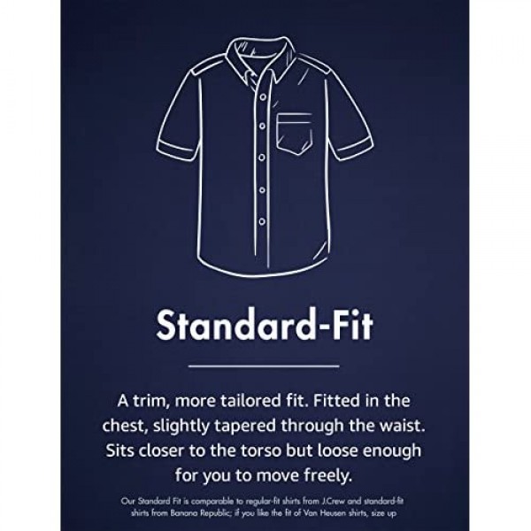 Brand - Goodthreads Men's Standard-Fit Short-Sleeve Band-Collar Oxford Shirt