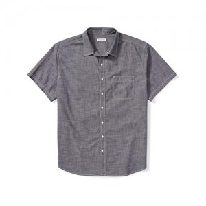  Essentials Men's Big & Tall Short-Sleeve Chambray Shirt fit by DXL