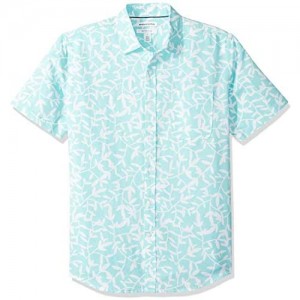  Essentials Men's Regular-Fit Short-Sleeve Linen Cotton Shirt