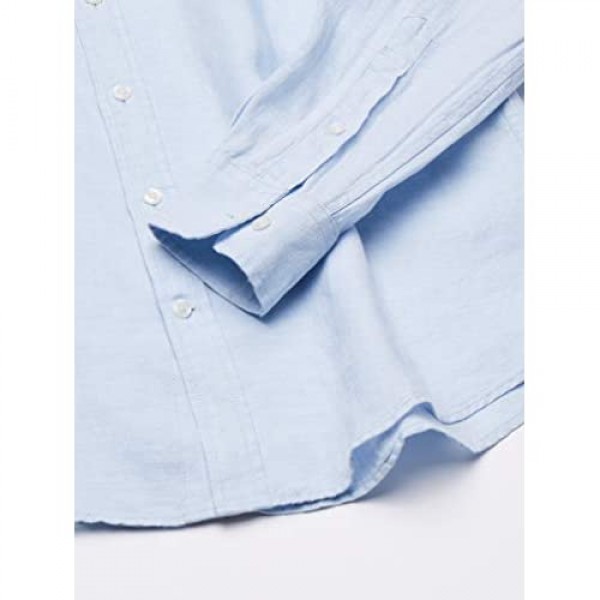 Essentials Men's Slim-Fit Long-Sleeve Linen Shirt