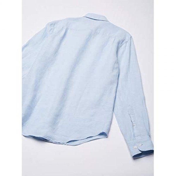 Essentials Men's Slim-Fit Long-Sleeve Linen Shirt