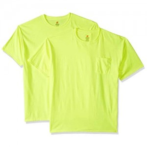 Hanes Men's Workwear Short Sleeve Tee (2-Pack)  Safety Green  X Large