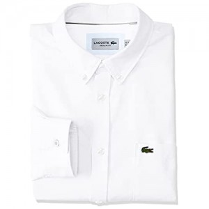 Lacoste Men's Long Sleeve Oxford Collar Regular Fit Woven Button Down Shirt