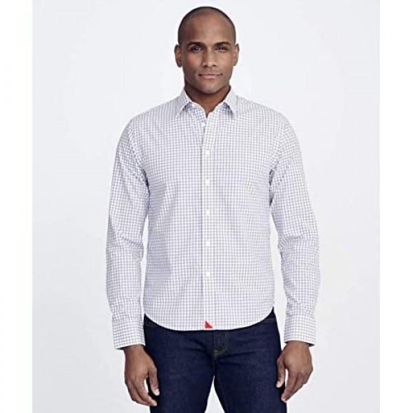 UNTUCKit Dunn - Untucked Shirt for Men Long Sleeve Grey Gingham